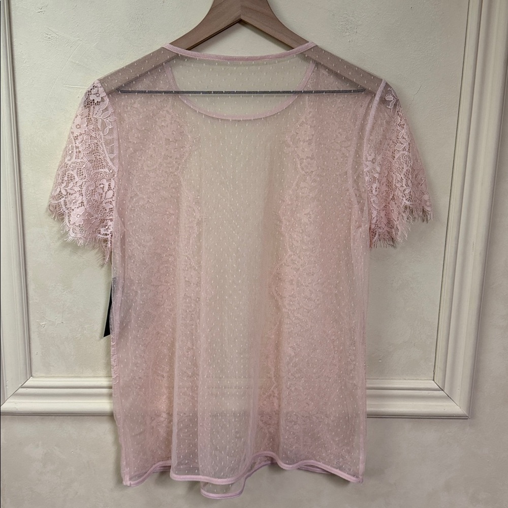 New! Worthington Semi Sheer Lace Top - Picture 6 of 6